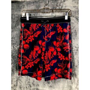 Gapkids Swim Trunks Boys Swimming Shirts Size Large Red And  Blue Tropical